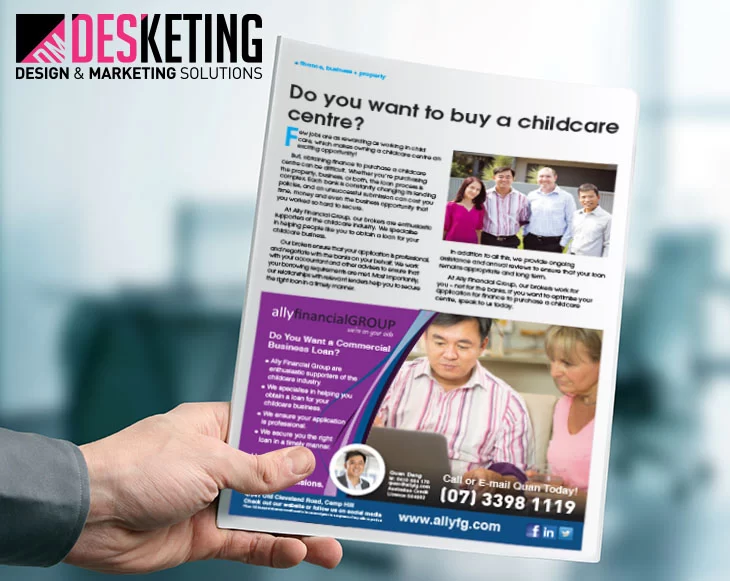 Desketing helping Ally Finance with Advertising to reach more clients.