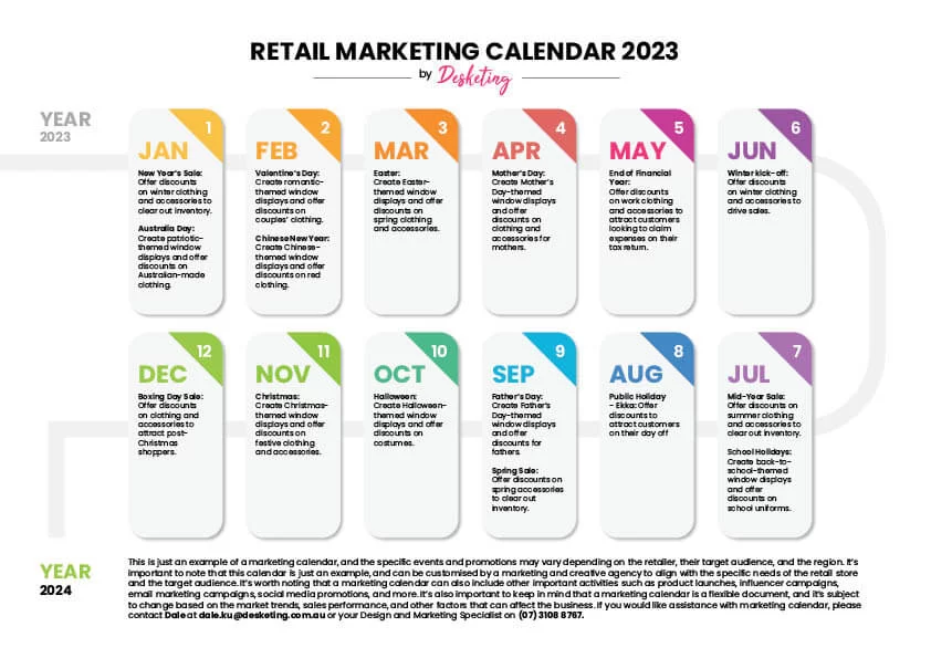 Retail marketing calendar 2023