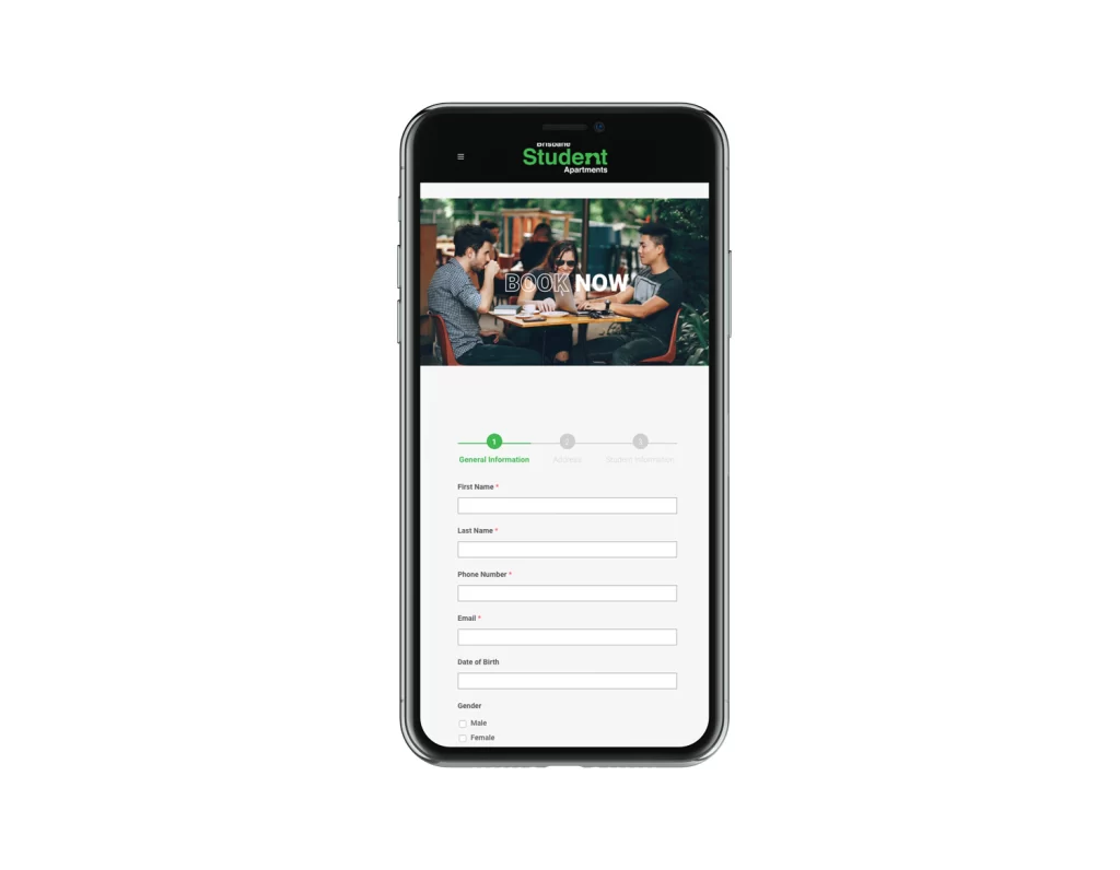 Brisbane Student Apartments Website — Property Marketing