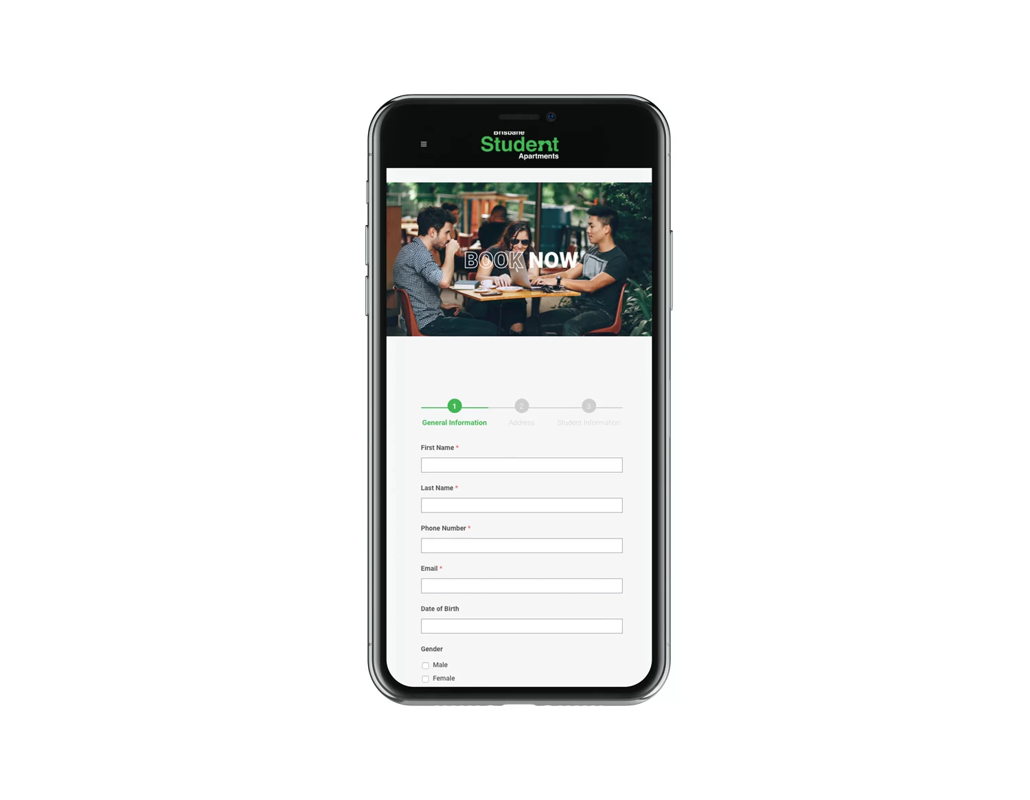 Brisbane Student Apartments Website project by Desketing